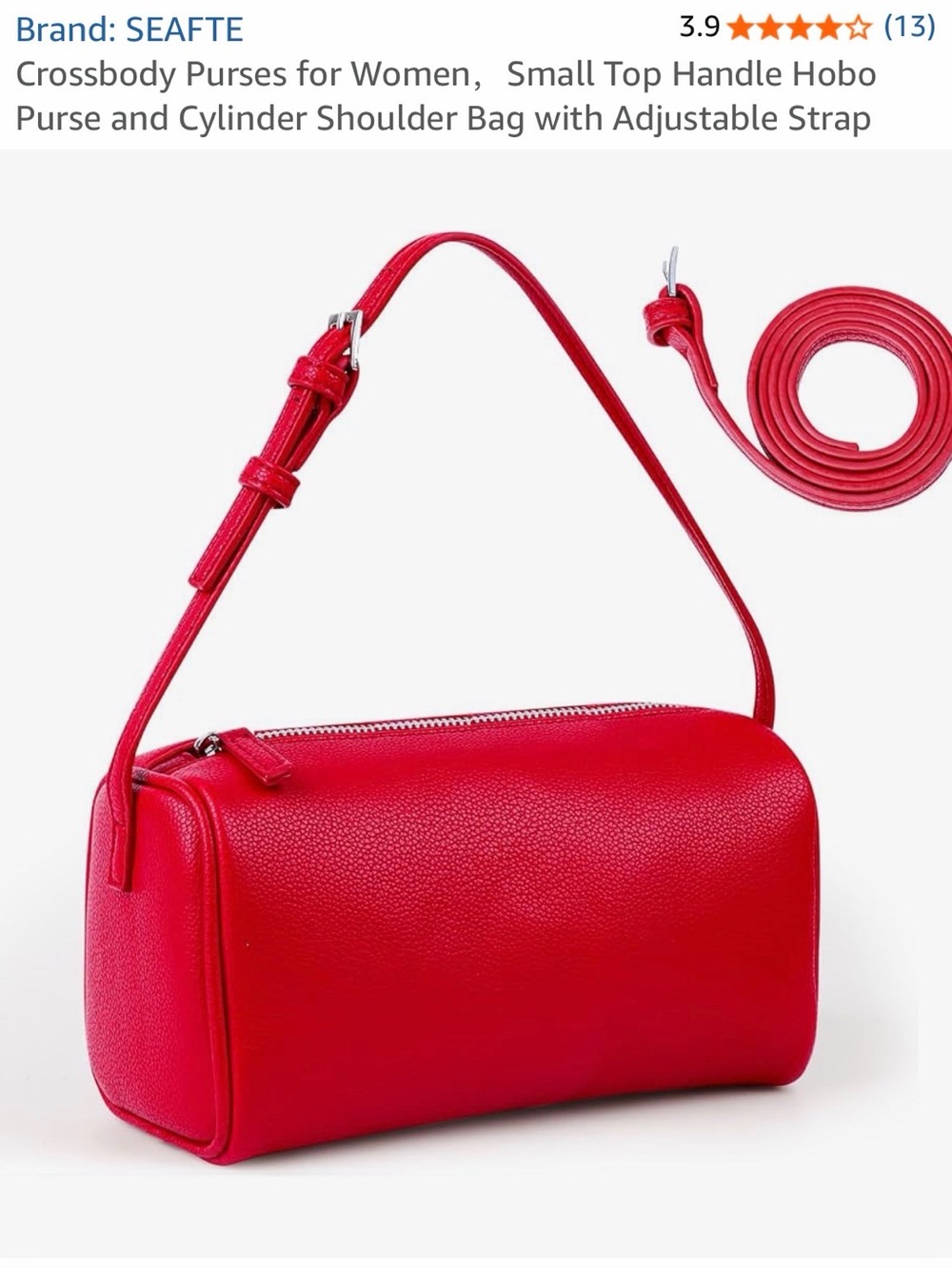 Red Small Top Handle Crossbody Bag